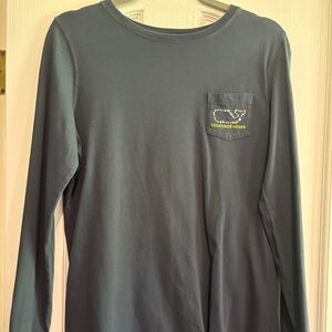 Vineyard Vines Women Seasonal Long Sleeve T-Shirt Halloween Navy Medium EUC